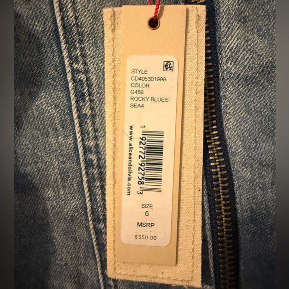 Alice + Olivia Palmer Denim Mini Dress in Rocky Blues - Picture 10 of 11